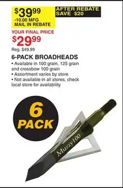 Dunham's Sports 6-PACK BROADHEADS offer