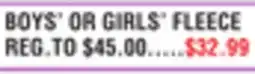 Dunham's Sports BOYS' OR GIRLS' FLEECE offer