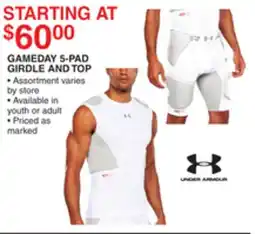 Dunham's Sports UNDER ARMOUR GAMEDAY 5-PAD GIRDLE AND TOP offer