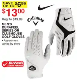 Dunham's Sports MEN'S DURAFEEL SERIES OR CLUBHOUSE GOLF GLOVES offer
