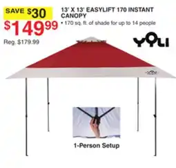 Dunham's Sports YOLI 13' X 13' EASYLIFT 170 INSTANT CANOPY offer