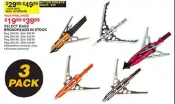 Dunham's Sports SELECT RAGE BROADHEADS IN STOCK offer