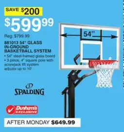 Dunham's Sports 881013 54 GLASS IN-GROUND BASKETBALL SYSTEM offer