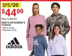 Dunham's Sports ADIDAS MEN'S OR WOMEN'S FLEECE offer