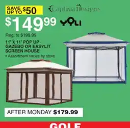 Dunham's Sports 11' X 11' POP UP GAZEBO OR EASYLIT SCREEN HOUSE offer