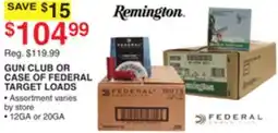 Dunham's Sports GUN CLUB OR CASE OF FEDERAL TARGET LOADS offer