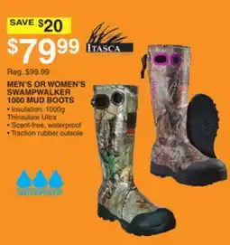 Dunham's Sports MEN'S OR WOMEN'S SWAMPWALKER 1000 MUD BOOTS offer
