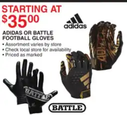 Dunham's Sports ADIDAS OR BATTLE FOOTBALL GLOVES offer