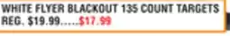 Dunham's Sports WHITE FLYER BLACKOUT 135 COUNT TARGETS offer