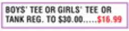 Dunham's Sports UNDER ARMOUR BOYS' TEE OR GIRLS' TEE OR TANK offer
