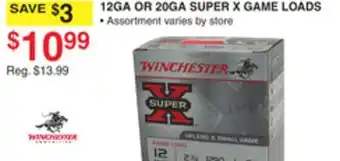 Dunham's Sports WINCHESTER 12GA OR 20GA SUPER X GAME LOADS offer