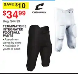 Dunham's Sports CHAMPRO TERMINATOR 3 INTEGRATED FOOTBALL PANTS offer