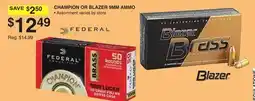 Dunham's Sports CHAMPION OR BLAZER 9MM AMMO offer