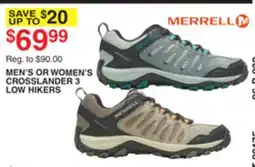 Dunham's Sports MEN'S OR WOMEN'S MERRELL CROSSLANDER 3 LOW HIKERS offer