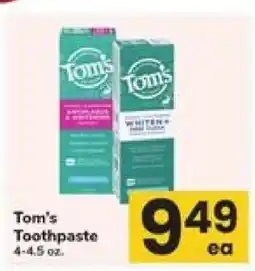 Safeway Tom's Toothpaste offer