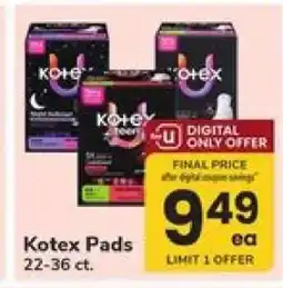 Safeway Kotex Pads offer