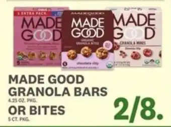 Made Good granola bars or bites