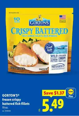 Lidl Gorton's frozen crispy battered fish fillets offer