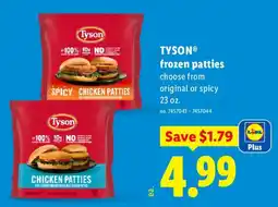 Lidl Tyson frozen patties offer