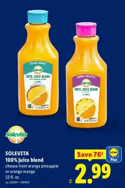Lidl Solevita 100% juice blend offer