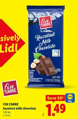 Lidl Fin carré hazelnut milk chocolate offer