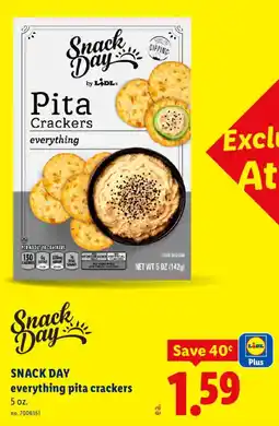 Lidl Snack Day everything pita crackers offer