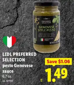 Lidl Lidl preferred selection pesto genovese sauce offer