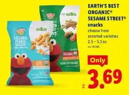 Lidl Earth's Best Organic Sesame Street snacks offer