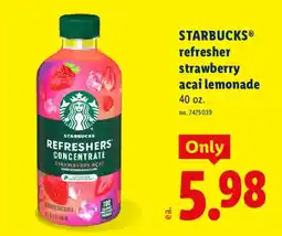 Lidl Starbucks refresher strawberry acai lemonade offer