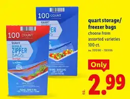 Lidl Lidl quart double zipper storage bags offer