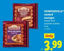 Lidl Johnsonville smoked sausages offer