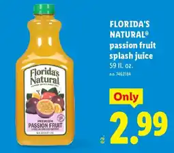 Lidl Florida's natural passion fruit splash juice offer