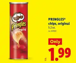 Lidl Pringles chips, original offer