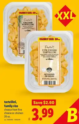 Lidl Pasta tortellini, family size offer