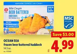 Lidl Ocean Sea frozen beer battered haddock offer