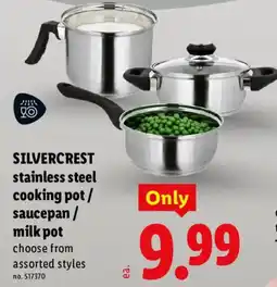 Lidl Silvercrest stainless steel cooking pot / saucepan / milk pot offer