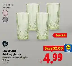 Lidl Silvercrest drinking glasses offer