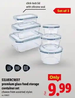 Lidl Silvercrest premium glass food storage container set offer
