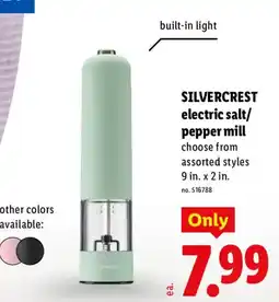 Lidl Silvercrest electric salt/pepper mill offer