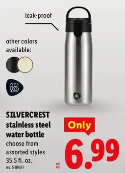 Lidl Silvercrest stainless steel water bottle offer
