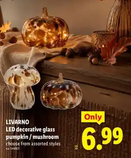 Lidl Livarno LED decorative glass pumpkin / mushroom offer