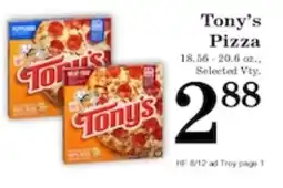 Harvest Foods Tony's Pizza offer