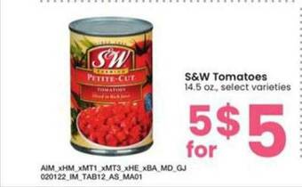Albertsons S&w Tomatoes offer