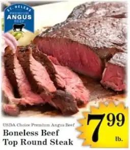 Harvest Foods St. Helens Premium Angus Beef Boneless Beef Top Round Steak offer