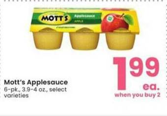Albertsons Mott's Applesauce offer