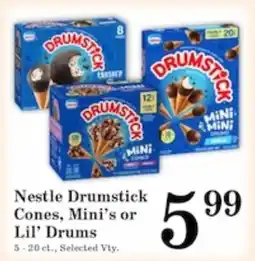 Harvest Foods Nestle Drumstick Cones, Mini's or Lil' Drums offer