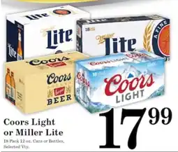 Harvest Foods Coors Light or Miller Lite offer
