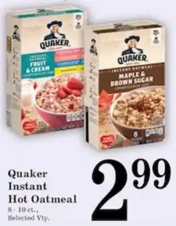 Harvest Foods Quaker instant hot oatmeal offer
