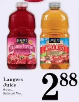 Harvest Foods Langers juice offer