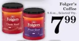 Harvest Foods Folgers coffee offer